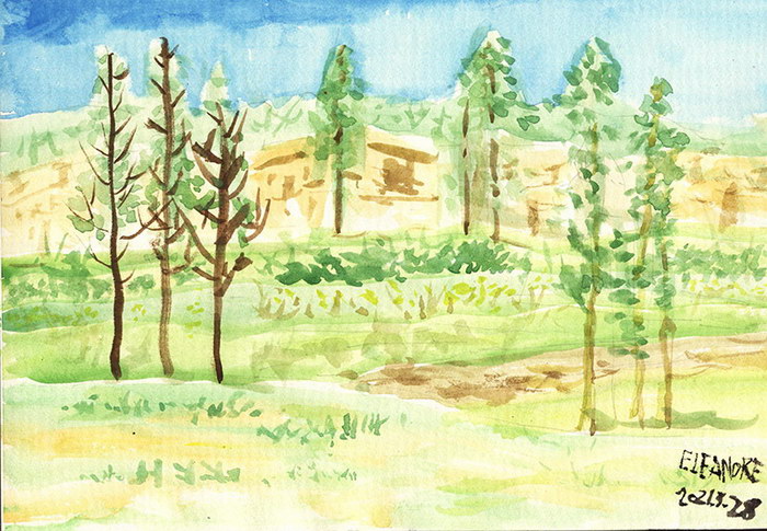 The Lawn#Watercolor Painting#