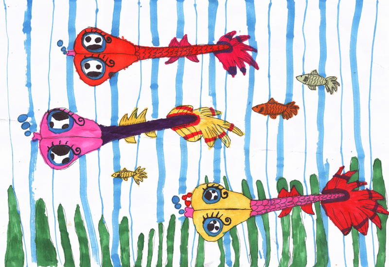 Scissors Fishes#Marker Pen#