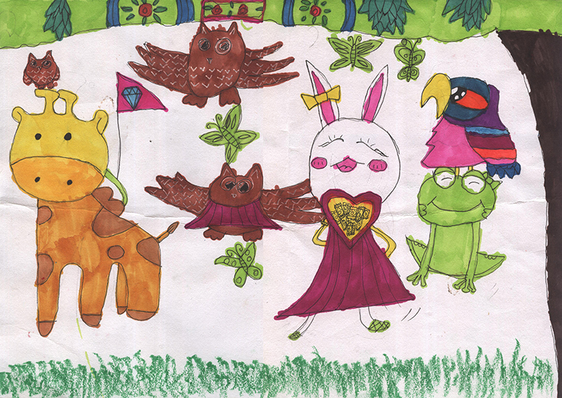 Critters#Silky Crayon Painting#