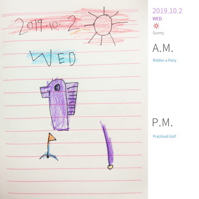#Diary#Ridden a Pony&Practiced Golf#